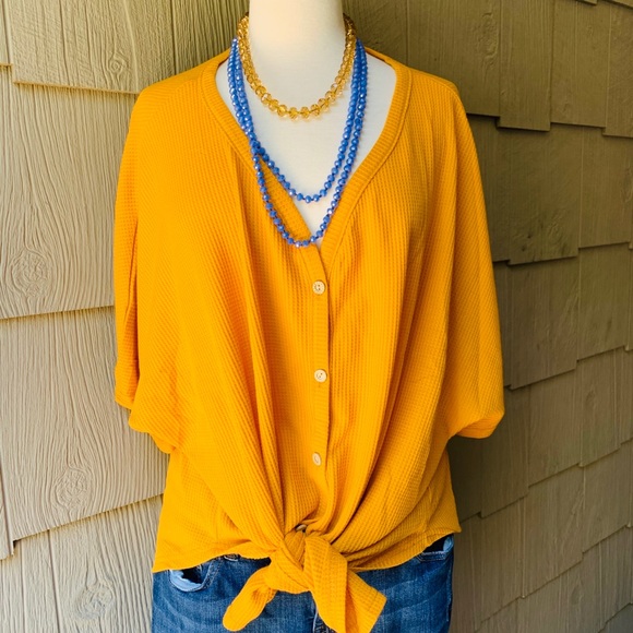 Ochre Waffle Knit Top - Picture 2 of 9